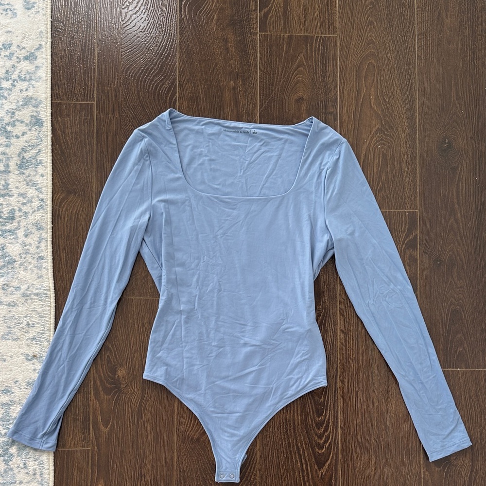 Abercrombie square neck light blue bodysuit